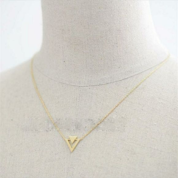 Geometric Triangle Necklace - 1 Necklace - Picture 2 of 4
